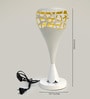 Off White Cotton Shade Table Lamp with Black Base