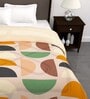 Peach Microfiber Abstract 180 GSM Fusion Reversible Single Comforter