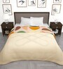 Peach Microfiber Abstract 180 GSM Fusion Reversible Single Comforter
