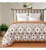 White Microfiber Abstract Ikt 180 GSM Double Size Reversible Comforter