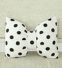 White Microfiber and Polyester 12 x 16 inch Polka Dots Bow Shaped Cushion