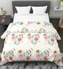 White Microfiber Floral 120 GSM Double Comforter Rumba Collection