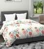 White Microfiber Floral 120 GSM Double Comforter Rumba Collection