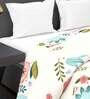 White Microfiber Floral 120 GSM Double Comforter Rumba Collection