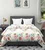 White Microfiber Floral 120 GSM Double Comforter Rumba Collection