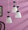 White Metal 3 Light Cluster Hanging Lights