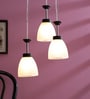 White Metal 3 Light Cluster Hanging Lights