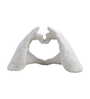 White Modern Heart Shape Hand Showpiece-Vintage Finish