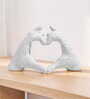 White Modern Heart Shape Hand Showpiece-Vintage Finish