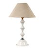 White Natural Fiber  Shade Table Lamp With Metal  Base