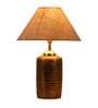 Victoria White Natural Fiber Shade Night Lamp With Teracotta Base