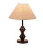 White Natural Fiber Shade Table Lamp With Metal Base