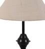White Natural Fiber Shade Table Lamp With Metal Base