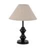 White Natural Fiber Shade Table Lamp With Metal Base