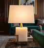 White Onyx Luxe Marble Geometry Table Lamp