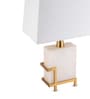 White Onyx Luxe Marble Geometry Table Lamp