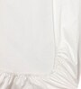 White Solid Cotton Fitted Queen Size Bedsheet