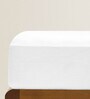 White Solid Cotton Fitted Queen Size Bedsheet