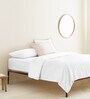 White Solid Cotton Fitted Queen Size Bedsheet