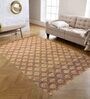 White Ozersk Geometric Jute 5ft x 8ft Hand Woven Carpet