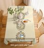 White Paisley Floral Sicilia Table Cover ( 4 Seater  )