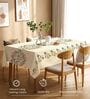 White Paisley Floral Sicilia Table Cover ( 6 Seater  )