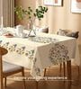 White Paisley Floral Sicilia Table Cover ( 6 Seater  )