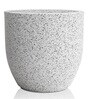 White Pcup Marble Round 8 Inches Planter
