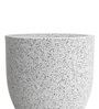 White Pcup Marble Round 8 Inches Planter