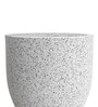 White Pcup Marble Round 15 Inches Planter