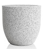 White PcupMarble Round 12 Inches Planter