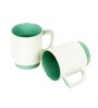 White Pearl  Green  Ceramic (Set of 6) Tea Cups
