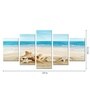White Pinewood White Wood Framed Landscape Art Panel Set of 5