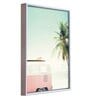 White Canvas Framed People and Places Art Print