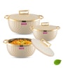 White Plastic & Steel 3Pcs Insulated Thermoware Casserole