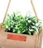 White Plastic Artificial Bonsai in Jute Duffle with Bells