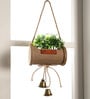 White Plastic Artificial Bonsai in Jute Duffle with Bells