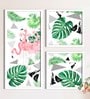Flamingo & Leaf White Plastic Framed Art Print Pack of 3 