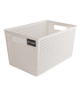 White Plastic Basket With Handle Desk Organizers