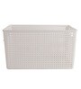 White Plastic Basket With Handle Desk Organizers