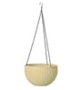 White Plastic Round Rattan Waven Plastic Flower Hanging Planter