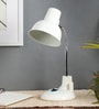 White Shade Study Lamp With Plastic Base