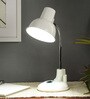 White Shade Study Lamp With Plastic Base