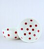 (Set Of 2) Polka Dot Porcelain Snack Bowl (White & Red)