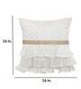 White Textured Poly Satin 16 x 16 Inches Cushion Covers (Set of 2)