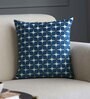 White Geometric Poly Cotton 16 x 16 Inches Cushion Cover