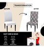 White Polycotton Geometric 14x18 Inches Chair Covers  (1 piece)