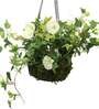White Polyester Artificial Morning Glory Hanging Creeper Plant with Hanging Metal Stand