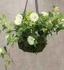 White Polyester Artificial Morning Glory Hanging Creeper Plant with Hanging Metal Stand
