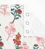 White Floral Polyester 5 Ft Light Filtering Eyelet Window Curtain